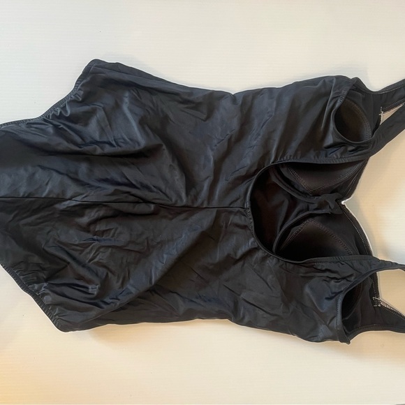 Carol Wior Black Ruched Slimming Swimsuit size 16 Shape Detector never worn - Picture 10 of 12
